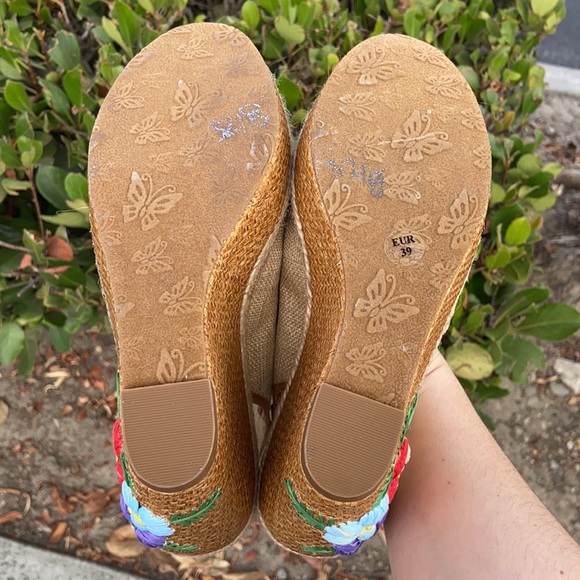 ANTHROPOLOGIE POETIC LICENSE PETAL PUSHER ESPADRILLE PLATFORM WEDGES SZ 8 FLORAL - Picture 11 of 11